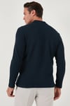 Pamuklu Regular Fit Düğmeli Polo Yaka Erkek Sweat 5905708 LACİVERT