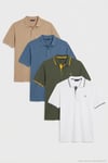 Pamuklu Regular Fit Düğmeli Polo Yaka 4'lü Paket T Shirt Erkek Polo Yaka T Shirt 590211827S4 Vizon-Petrol-Beyaz-Haki Sarı