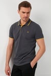 Pamuklu Regular Fit Düğmeli Polo Yaka 5'li Paket Erkek T Shirt 590211827S5 Vizon-Kül-Gri Melanj-Antrasit-Vişne