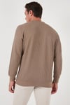 Pamuklu Regular Fit Düğmeli Polo Yaka Erkek Sweat 5905739 KOYU VİZON