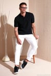 Pamuklu Regular Fit Düğmeli Polo Yaka 4'lü Paket T Shirt Erkek Polo Yaka T Shirt 590211827S4 Siyah-Beyaz-Beyaz-Siyah