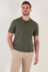 Pamuklu Regular Fit Düğmeli Polo Yaka 4'lü Paket Erkek T Shirt 5902127S4 Siyah-İndigo-Vişne-Haki