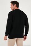 Pamuklu Regular Fit Düğmeli Polo Yaka Erkek Sweat 5905739 SİYAH