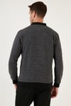 Pamuklu Regular Fit Düğmeli Polo Yaka Erkek Kazak 456211 GRİ
