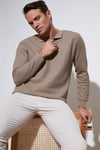 Pamuklu Regular Fit Düğmeli Polo Yaka Erkek Sweat 5905739 KOYU VİZON