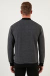 Pamuklu Regular Fit Düğmeli Polo Yaka Erkek Kazak 456211 GRİ