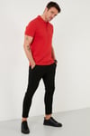 Pamuklu Regular Fit Düğmeli Polo Yaka 4'lü Paket Erkek T Shirt 5902127S4 Siyah-Beyaz-Kırmızı-Haki