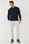 Pamuklu Regular Fit Düğmeli Polo Yaka Erkek Sweat 5905708 LACİVERT