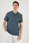 Pamuklu Regular Fit Düğmeli Polo Yaka 4'lü Paket Erkek T Shirt 5902127S4 Vizon-Petrol-Kül-Elma Yeşili