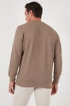 Pamuklu Regular Fit Düğmeli Polo Yaka Erkek Sweat 5905739 KOYU VİZON
