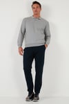 Pamuklu Regular Fit Düğmeli Polo Yaka Erkek Sweat 5905739 GRİ