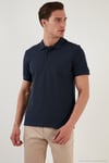 Pamuklu Regular Fit Düğmeli Polo Yaka 3'lü Paket Erkek T Shirt 590211827S3 Gri Melanj-İndigo-Taş