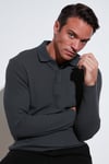 Pamuklu Regular Fit Düğmeli Polo Yaka Erkek Sweat 5905708 ANTRASİT