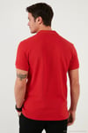 Pamuklu Regular Fit Düğmeli Polo Yaka 5'li Paket Erkek T Shirt 5902127S5 Beyaz-Kırmızı-Vişne-İndigo-Saks