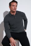 Pamuklu Regular Fit Düğmeli Polo Yaka Erkek Sweat 5905708 ANTRASİT