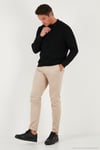 Pamuklu Regular Fit Düğmeli Polo Yaka Erkek Sweat 5905739 SİYAH