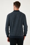 Pamuklu Regular Fit Düğmeli Polo Yaka Erkek Kazak 456211 LACİVERT