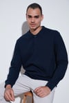 Pamuklu Regular Fit Düğmeli Polo Yaka Erkek Sweat 5905739 KOYU LACİVERT