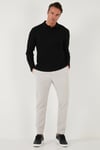 Pamuklu Regular Fit Düğmeli Polo Yaka Erkek Sweat 5905708 SİYAH