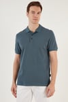 Pamuklu Regular Fit Düğmeli Polo Yaka 3'lü Paket Erkek T Shirt 5902127S3 Siyah-Vişne-Petrol