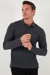 Pamuklu Regular Fit Düğmeli Polo Yaka Erkek Sweat 5905708 ANTRASİT