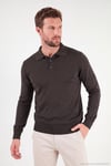 Pamuklu Regular Fit Düğmeli Uzun Kollu Erkek Polo 7024733 KAHVE