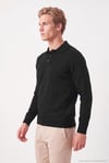 Pamuklu Regular Fit Düğmeli Uzun Kollu Erkek Polo 7024733 SİYAH