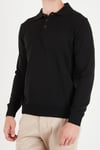 Pamuklu Regular Fit Düğmeli Uzun Kollu Erkek Polo 7024733 SİYAH