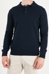 Pamuklu Regular Fit Düğmeli Uzun Kollu Erkek Polo 7024733 LACİVERT