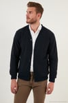Pamuklu Regular Fit Düğmeli V Yaka 2'li Paket Erkek Hırka 456205S2 GRİ-LACİVERT