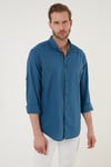 Pamuklu Regular Fit Düğmeli Yaka Erkek Gömlek CF20S111871 İNDİGO