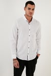 Pamuklu Regular Fit Düğmeli Yaka Erkek Gömlek CF20S111871 BEYAZ