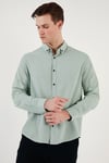 Pamuklu Regular Fit Düğmeli Yaka Erkek Gömlek CF20S111871 ELMA YEŞİLİ