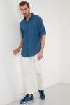 Pamuklu Regular Fit Düğmeli Yaka Erkek Gömlek CF20S111871 İNDİGO