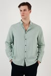 Pamuklu Regular Fit Düğmeli Yaka Erkek Gömlek CF20S111871 ELMA YEŞİLİ