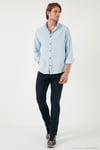 Pamuklu Regular Fit Düğmeli Yaka Erkek Gömlek CF20S111871 AÇIK MAVİ