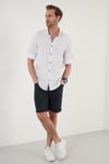 Pamuklu Regular Fit Düğmeli Yaka Erkek Gömlek CF20S111871 BEYAZ