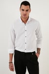 Pamuklu Regular Fit Düğmeli Yaka Erkek Gömlek CF20S111871 BEYAZ