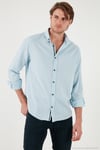 Pamuklu Regular Fit Düğmeli Yaka Erkek Gömlek CF20S111871 AÇIK MAVİ