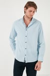 Pamuklu Regular Fit Düğmeli Yaka Erkek Gömlek CF20S111871 AÇIK MAVİ
