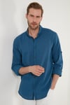 Pamuklu Regular Fit Düğmeli Yaka Erkek Gömlek CF20S111871 İNDİGO