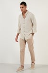 Pamuklu Regular Fit Düğmeli Yaka Erkek Gömlek CF20S111871 TAŞ