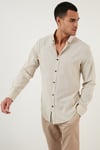 Pamuklu Regular Fit Düğmeli Yaka Erkek Gömlek CF20S111871 TAŞ