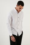Pamuklu Regular Fit Düğmeli Yaka Erkek Gömlek CF20S111871 BEYAZ
