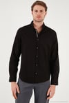 Pamuklu Regular Fit Düğmeli Yaka Erkek Gömlek CF20S111871 SİYAH