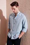 Pamuklu Regular Fit Düğmeli Yaka Erkek Gömlek CF20S111871 AQUA