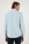Pamuklu Regular Fit Düğmeli Yaka Erkek Gömlek CF20S111871 AÇIK MAVİ