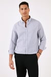 Pamuklu Regular Fit Düğmeli Yaka Erkek Gömlek CF24S116488 SAKS