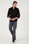 Pamuklu Regular Fit Düğmeli Yaka Erkek Gömlek CF20S111871 SİYAH