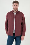Pamuklu Regular Fit Düğmeli Yaka Kışlık Erkek Gömlek CF24W127079 BORDO